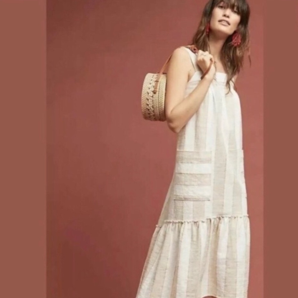ANTHROPOLOGIE Maeve Tonal striped dress M
